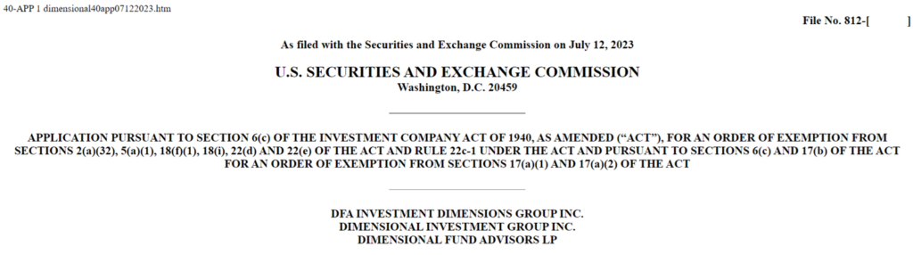 Dimensional Share Class